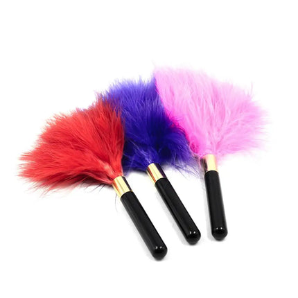 Candiway Sexy Soft Flirting Feather Tickler Special Metal Handle  BDSM Erotic Adult Sex Toys For Couples