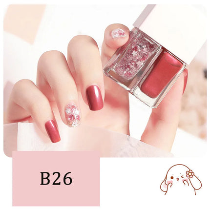 New 2 In 1 Candy Color Nail Polish Manicure Water-based Bright Scrub No Bake No Peeling Quick Dry Waterproof Lasting Nail Polish