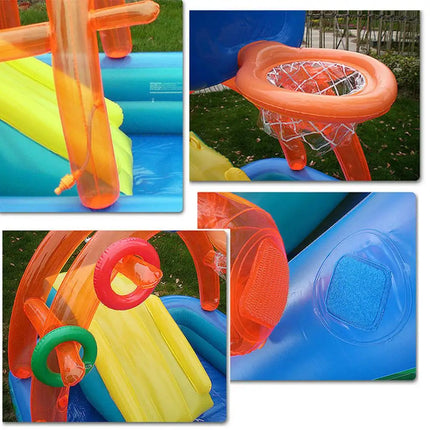 New Water Slide Children Fun Lawn Water Slides Iatables Pools Ring Tosses Game For Kids Summer Slide Set Backyard Outdoor Toys