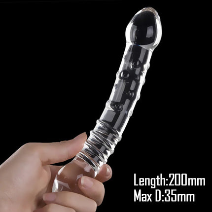 Pyrex Glass Dildo Fake Penis Crystal Anal Beads Butt Plug Prostate Massager G Spot Female Masturbation Toys
