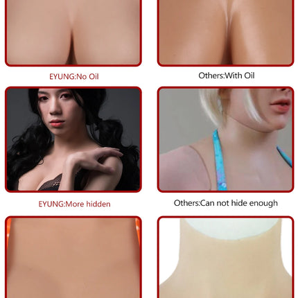 Eyung Huge Fake Breast Forms Fake Boobs Realistic Silicone for Crossdressers Drag Queen Shemale Crossdressing Breastplates Boobs