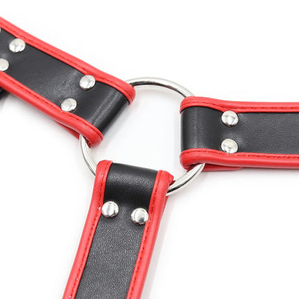 Fashion Puppy Cosplay Dog Mask Head Gear Party PU Leather Rubber Unisex Masks Adjustable Shoulder Strap Leather Chest Harness