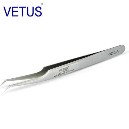 VETUS Original 32-SA Tweezers Hyperfine High Precision Non-magnetic Anti-acid Pincers Eyelash Grafting Manicure ESD Forceps