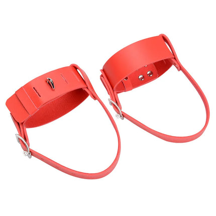 Leather High Heels Strap Exotic Toys Sex Game Fixed Ankle and Shoes with Lock Bdsm Sex for Woman Erotic Restraint Bondage Belt