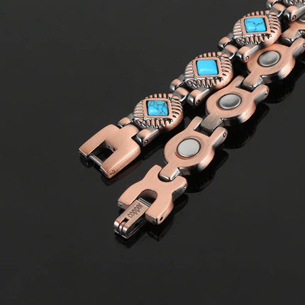 Oktrendy Natural Gem Stone Copper Magnetic Bangle Bracelet Women Pure Copper Magnetic Bracelet healing Chain Wristband