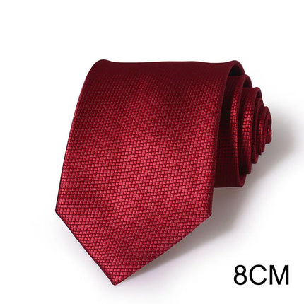 HUISHI 8CM 8 Styles Men's Solid Dark Blue Neck Tie 6cm Waterproof Jacquard Necktie Daily Wear Cravat Wedding Party For Men