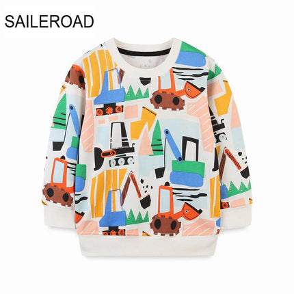 SAILEROAD Spring New Boys 2-7 Years Clothes Cotton Outerwear Cartoon Dinosaurs Baby Tops Girls Kids Toddler Hoodie Sweatshirts