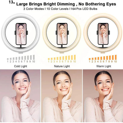26 33CM Video Lights Dimmable Light Selfie LED Ring Light USB Ring Lighting Lamp With Tripod Stand To Make Youtube Ringlight