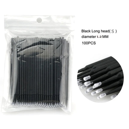 50/100PCS Disposable Eyelash Cleaning Brush Lip Brushes Micro Cotton Swab Eyelash Extension Individual Lash Removing Makeup Tool