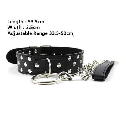 Fetish Gay Toys Slave Collar with Leash Adult Puppy Play Games Leather Collar Neck Bondage Cuffs BDSM Sex Toys for Men Gay
