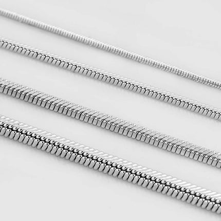 1pcs Square Snake Width 0.9/1.2/1.5/2.0mm Stainless Steel Chains Necklace 18'' 20" 22‘’Link Chain Jewelry Making jewelry