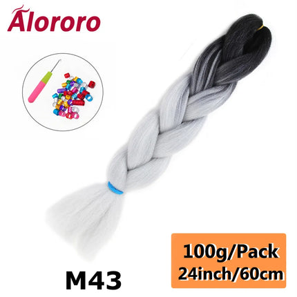 24 Inch Jumbo Braids for Hair Extensions Purple Synthetic Braiding Hair Accessories 100G/Pack Women DIY Hair for Crochet Braid
