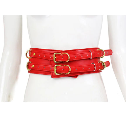 Thierry Sex Toys For Woman Men SM Bondage Set Erotic Restraint Collar & 6 Cuffs & Waistband &Connection Adults Games for Couples