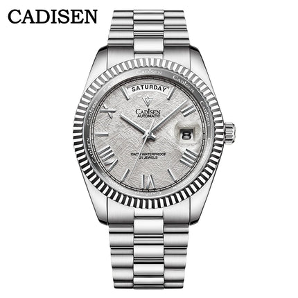 NEW 2025 CADISEN Men's Mechanical Watches Luxury Meteorite Dial Automatic Watch For Men Week 100M Japan MIYOTA 8285 Clock Man