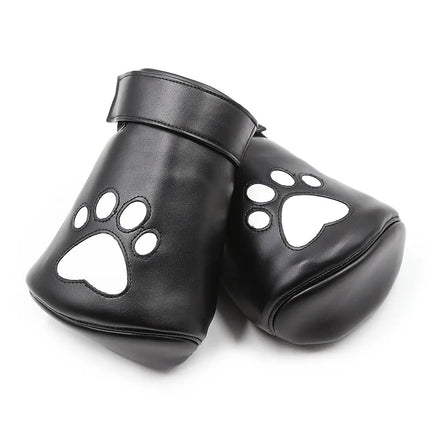 Unisex Puppy Play Dog Glove Dog Paw Print Padded Fist Mitt Adult Game BDSM Bondage Leather Glove Fetish Pet Dog Roleplay Sex Toy
