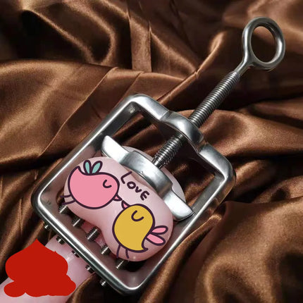 Stainless Steel Screw Extrusion Nails Ball Crusher Cock & Testicle Crushing CBT Device Chastity Cage Bondage Adult Toys for Men