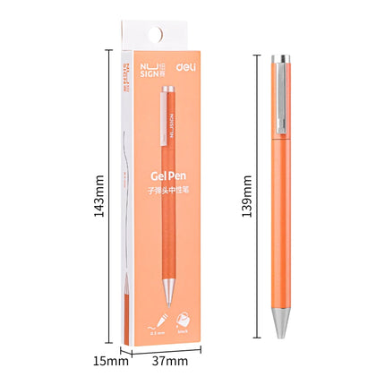 Deli Metal Gel Pen Rollerball Caneta ручка Ballpoint 0.5MM Signing Pens for Office Students Business Stationary Supplies
