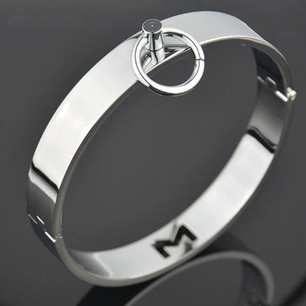 SM Metal Stainless Steel  Neck Collar BDSM Sexy Leash Ring Chain Slave Bondage Toys Role Play Erotic Sex Toys For Women Men