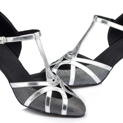 Latin Shoes Salsa Tango Ballroom Party Wedding Women's Heels Champagne Silver Black Girls Dance Sneakers Summer Outdoor Shoes