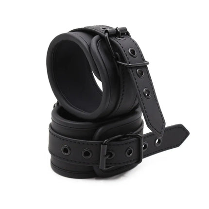 Sexy Adjustable Leather Handcuffs Collar Adult Toys Sex Games Bondage Restraints Exotic Accessories Sex Toys for Woman Couples