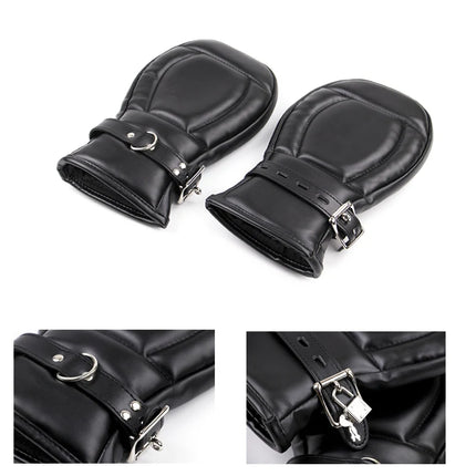 Adult Toys Sex Accessories Leather Bdsm Bondage Mittens Gloves Dog Paw Padded Fist Mitts Handcuffs Adult Games Couples Sex Toys