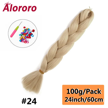 24 Inch Jumbo Braids for Hair Extensions Purple Synthetic Braiding Hair Accessories 100G/Pack Women DIY Hair for Crochet Braid