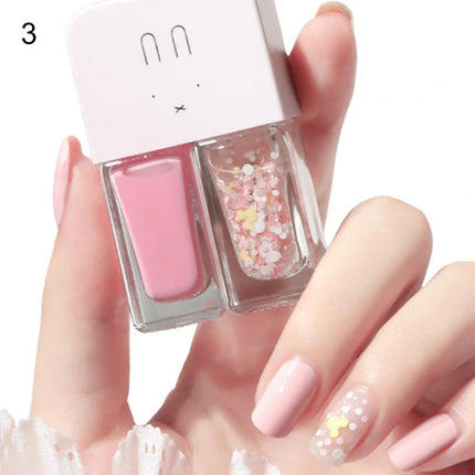 Manicure Water-based Bright Scrub Can Tear Gemini Nail Polish Two Bottles Set Twin Nail Polish Combination Glitter Nal Art Tools