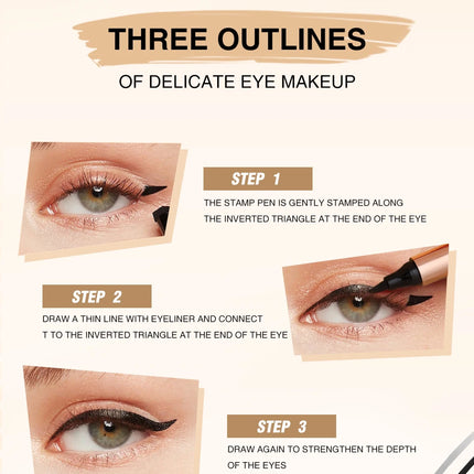 O.TWO.O Eyeliner Stamp Black Liquid Eyeliner Pen Waterproof Fast Dry Double-ended Eye Liner Pencil Make-up for Women Cosmetics