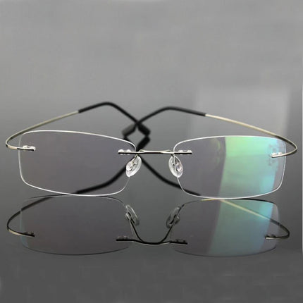 Ultralight Coating Frameless Myopia Glasses -1.0 -1.5 -2.0 To -5.0, Rimless Super Light Stainless Steel Hyperopia +1.0 +2.0 +4.0