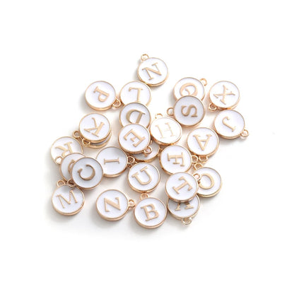 New 12*14mm A-Z Letter Charms Enamel Charms Alphabet Initial Letter Handmade Pendant For Diy Bracelet Jewelry Making Wholesale