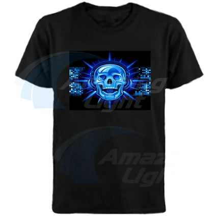 Popular Sound Active Equalizer EL T-shirt Equalizer Light Up Down LED T-shirt Flashing Music Activated LED T-shirts Men Women Tee