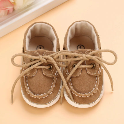 Tie one's shoes Baptism Newborn Baby Prewalker Girls Boys Casual Shoes Leather Non-Slip Soft-Sole Infant Toddler First Walkers