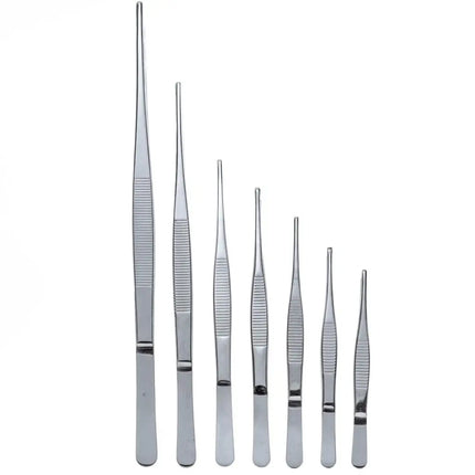 Stainless Steel 430/304 Anti-iodine Medical Tweezers Long Straight Forceps 12.5cm-30cm Straight Head Elbow Thicken Medical Tools