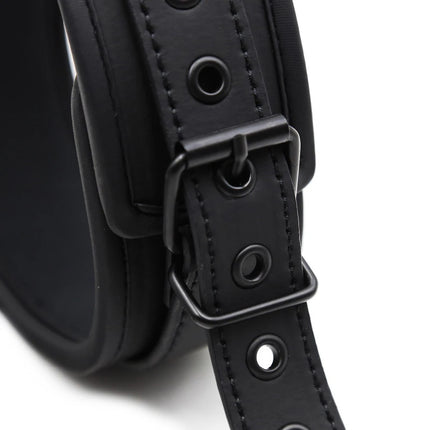 Thierry Sm Products Bondage Neck Collar with Metal Chain Leash BDSM Sex Toys Faux Leather Restraint Fetish Adult Sex Toys
