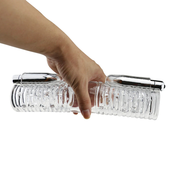 Gay Couple Vibrator Man's Delay Lasting Trainer Double Adult Sex Toys for Men Penis Massager with 2 Caps Male Masturbator