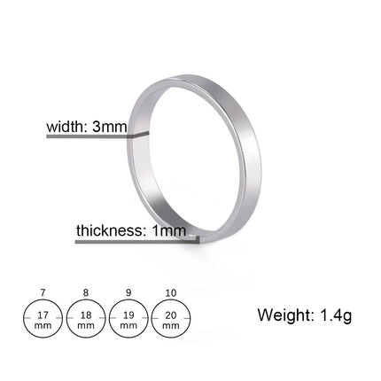 Skyrim Stainless Steel Minimalist Rings for Women Men Fashion Simple Finger Ring Anniversary Jewelry Gift Wholesale