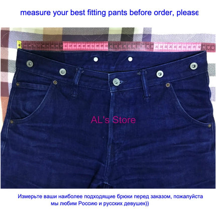 RS-0002B Red Tornado High Waist Raw Indigo Selvage Unwashed Denim Pants Unsanforized Jean 14oz