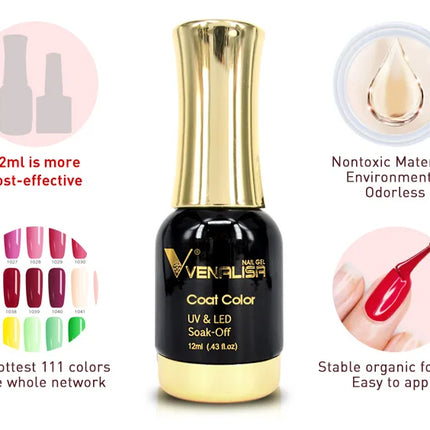 VENALISA Nail Gel Varnish TPO FREE Soak Off UV LED Organic Odorless Enamels Nail Art Colors 12ml 120Colors UV Gel Nail Polish