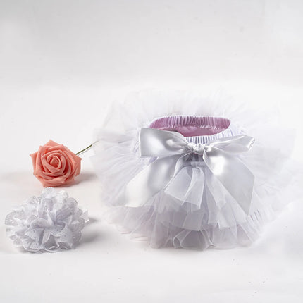 Baby Girls Tulle Tutu Bloomers Infant Newborn Diapers Cover 2pcs Short Skirts+Headband Set Girls Skirts Rainbow Baby Skirt