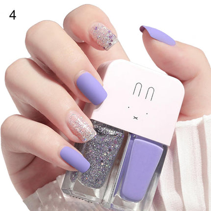 Manicure Water-based Bright Scrub Can Tear Gemini Nail Polish Two Bottles Set Twin Nail Polish Combination Glitter Nal Art Tools