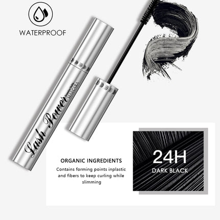 QIBEST Black Mascara Eyelashes Mascara 4D Silky Eyelashes Lengthening Eyelashes Makeup Waterproof Mascara Volume Eye Cosmetics