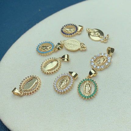 Religion Holy Virgin Mary Guadalupe Necklace Pendants High Quality Metal Gold Plated Charms For Jewelry Making Wholesale