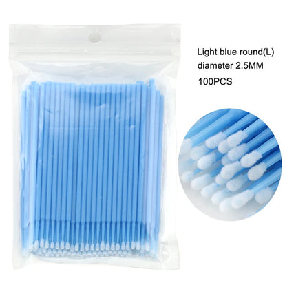 50/100PCS Disposable Eyelash Cleaning Brush Lip Brushes Micro Cotton Swab Eyelash Extension Individual Lash Removing Makeup Tool