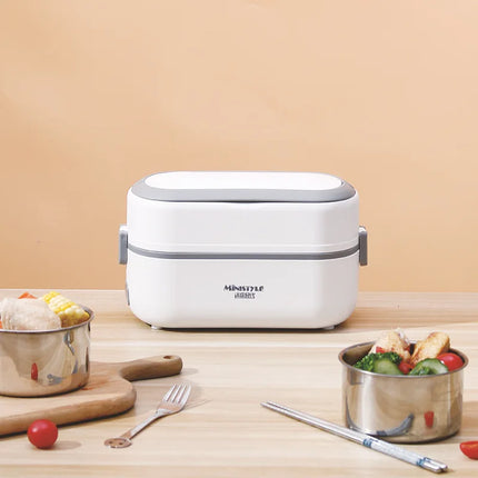 Mini Electric Heating Lunch Box Bento Rice Cooker Portable Meal Container Food Warmer with Porridge Heater for On-the-Go