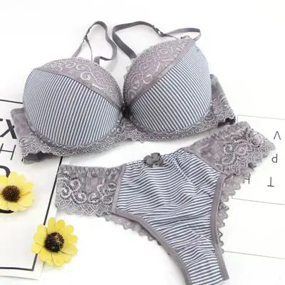 DaiNaFang Push Up Women's Bra Set For Big Boobs Sexy Lace Underwear Panties BCDE Cup Ladies Plus Size French Female Lingerie