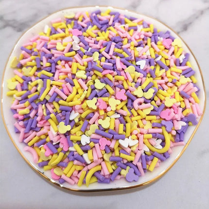 50g 5mm Noodles Mouse Shape Clay Colorful Sprinkles for Scrapbooking, Crafts Making, DIY Slime