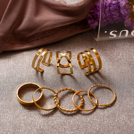 The Tide Cool Ring Set Female Korean Ring Ring Net Red Jewelry Not Fade Color Ring Cold Wind Hip Hop Index Finger Ring