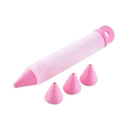 Silicone Food Writing Pen Decorating Pen with 4 Patterns of Icing Piping Pen Tips Cookie Cream Pastry Decorating Pens for Baking