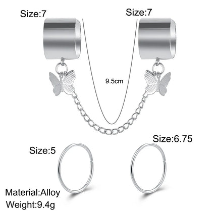 The Tide Cool Ring Set Female Korean Ring Ring Net Red Jewelry Not Fade Color Ring Cold Wind Hip Hop Index Finger Ring
