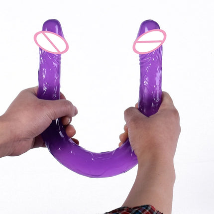 Double Head Dildo Long Jelly Realistic Dildo Double Ended Dildo Flexible Big Penis for Women Masturbator Sex Toys for Lesbian